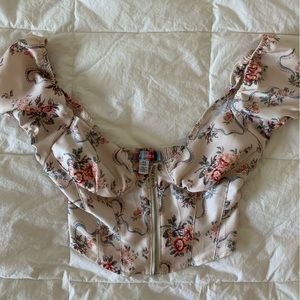 Urban Outffiters Floral Corset Style top